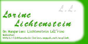 lorinc lichtenstein business card